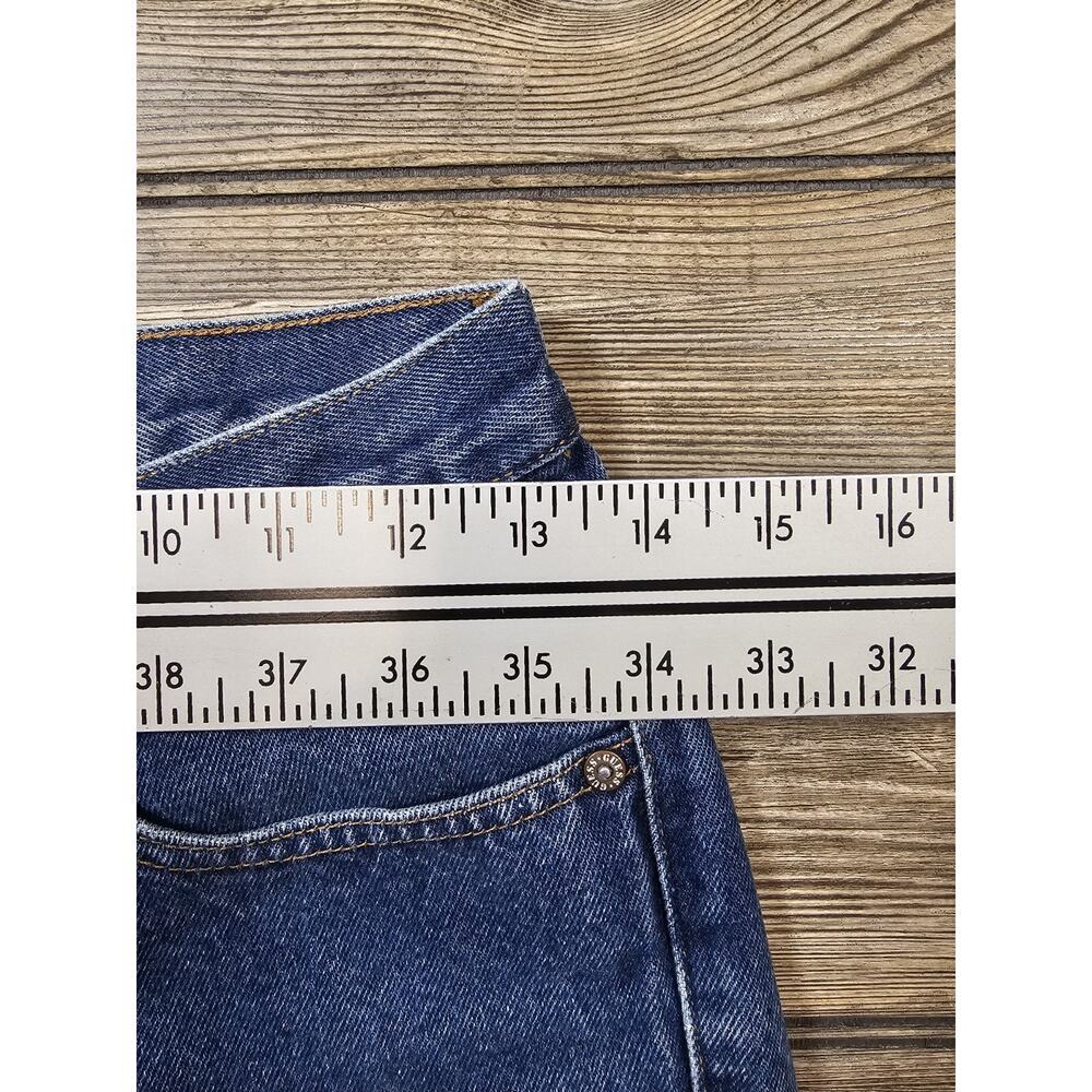 Vintage GUESS Jeans Bootleg Denim Womens Sz 28 Blue Fade 90s Y2K Retro - Picture 6 of 11